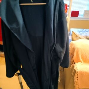 Men's Club Room Navy Blue Robe With Hood